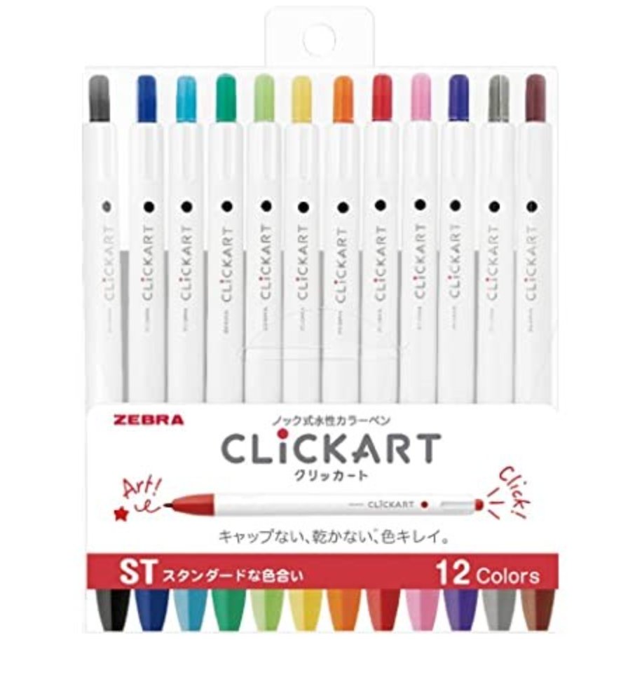 Zebra ClickArt Marker Pen 24 Set Light & Dark Color Palettes