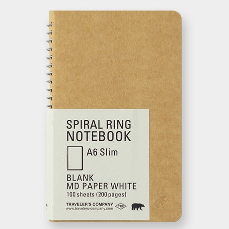 Traveler's Company Blank Spiral Notebook (White Paper) - 2 size