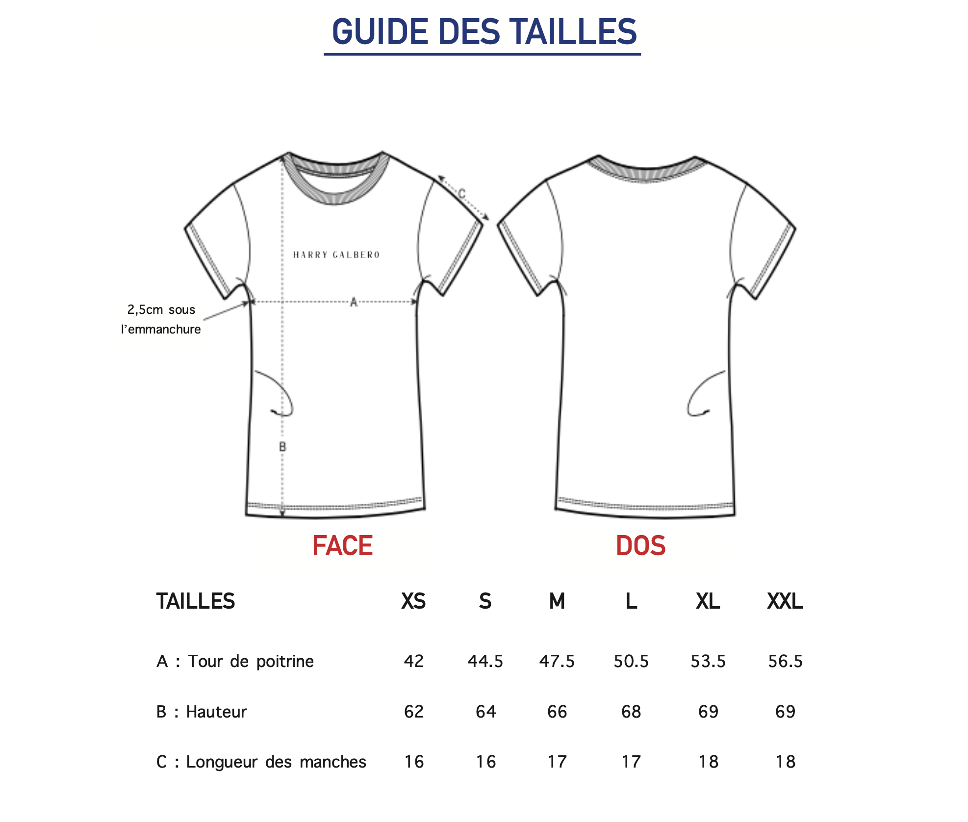 Guide des tailles t-shirt summer femme