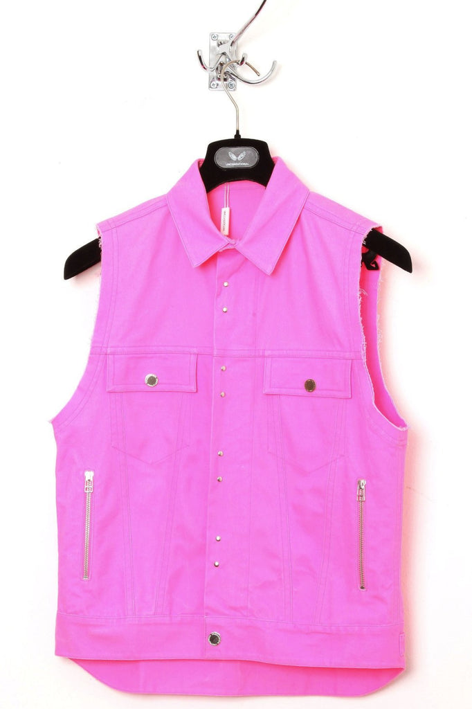 pink neon denim jacket