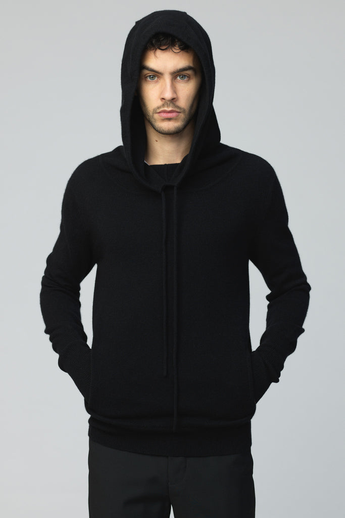 black cashmere hoodie