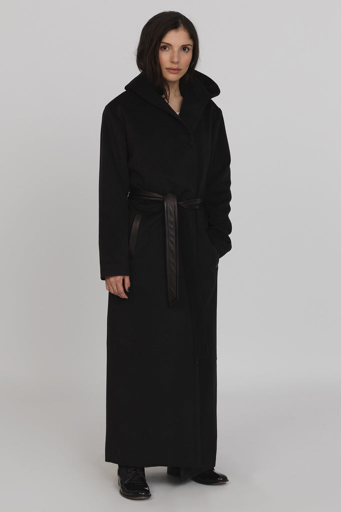 long black maxi coat