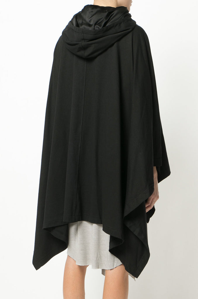 black hooded poncho