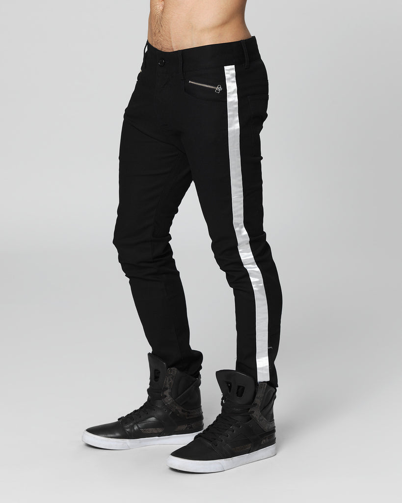 mens black striped jeans