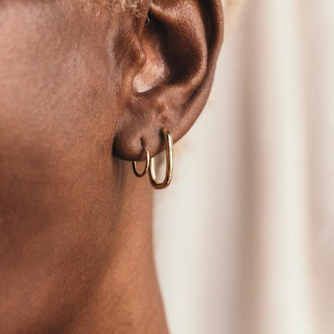 iris 1956 mi amor oval gold-filled hoops