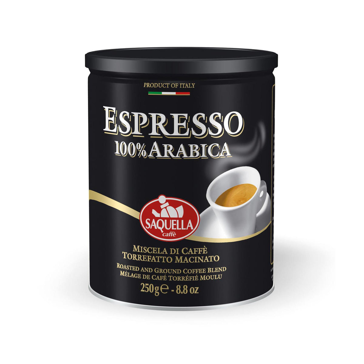 Meerdere Gevangenisstraf zone Best by 11/13/2021) Saquella Caffe Espresso 100% Arabica Tin, 8.8 oz —  Piccolo's Gastronomia Italiana