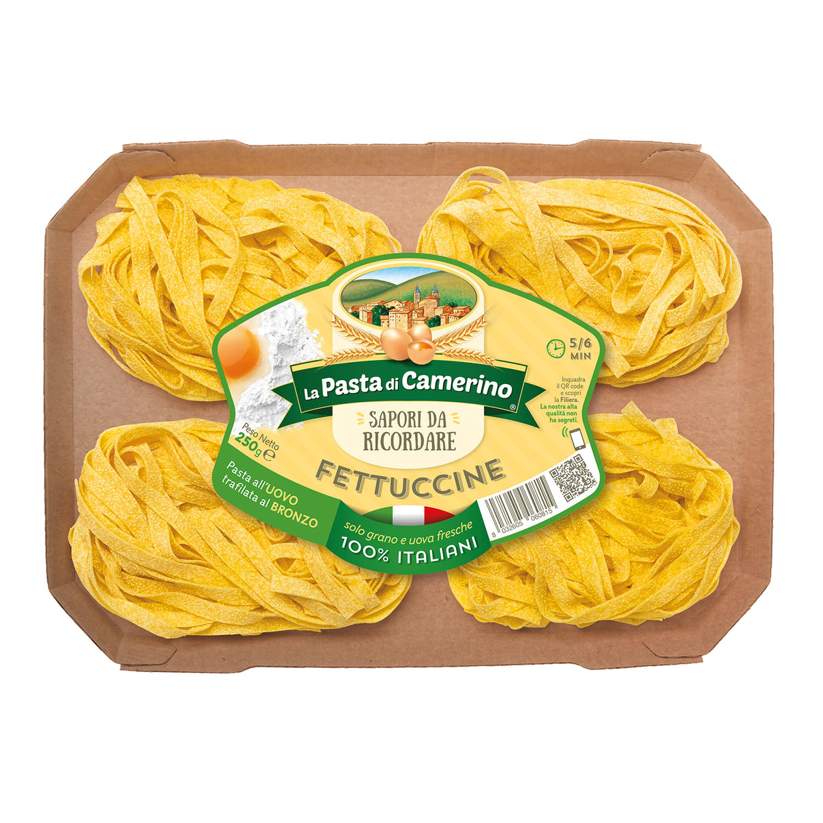 La Pasta di Camerino Fettuccine Egg Pasta, Bronze Die,  oz | 250g —  Piccolo's Gastronomia Italiana