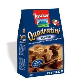 Loacker Quadratini Bite Size Wafers, Chocolate, 8.82 oz, 250g, Piccolo's  Gastronomia Italiana