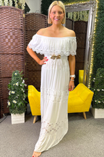 JESS Crochet Lace Maxi Dress - White