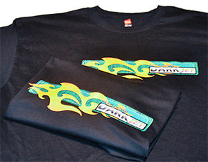 Fig 1. ChromaBlast ink can be used to create vivid T-shirt decals on dark fabric