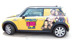 Wraps like this Mini Cooper are ideal opportunities to use an ultra-calendered vinyl