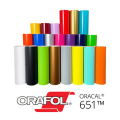 Oracal 651 vinyl 12 x 24 QTY 5 rolls permanent adhesive glossy