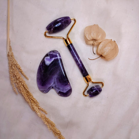 Amethist faceroller en Gua Sha - Set - Insight Stones