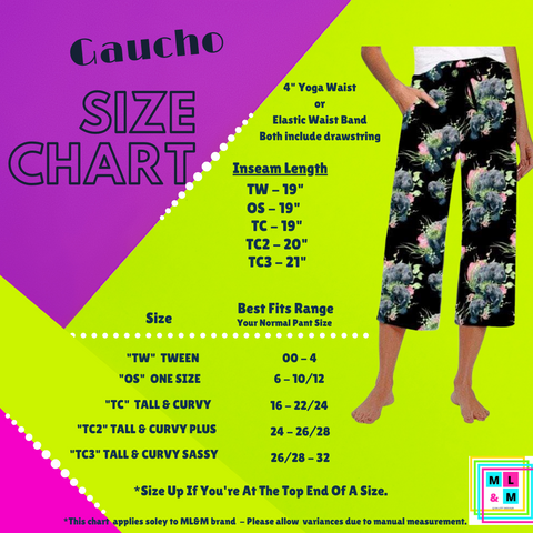Gaucho Size Chart by ML&M