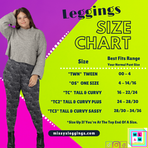 ML&M Legging Size Chart