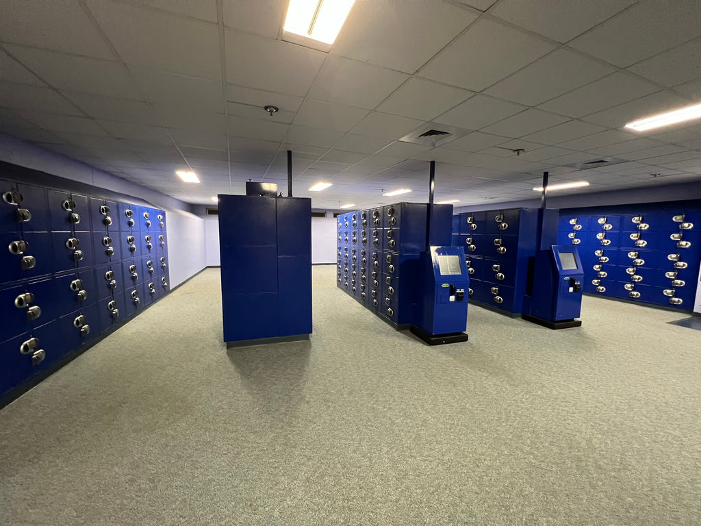 Room full of lockers at EPCOT