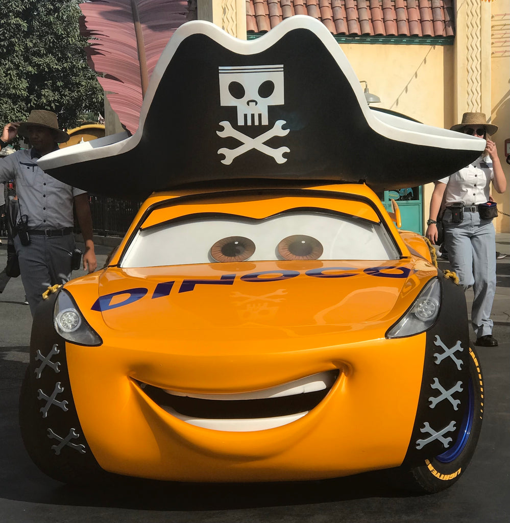 Car wearing pirate costume