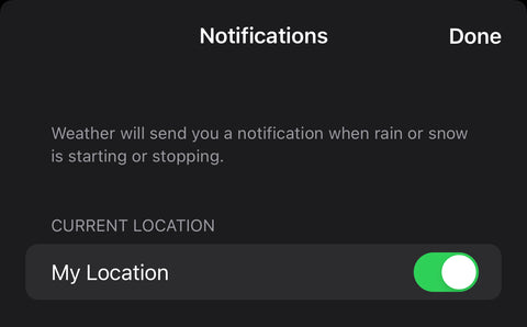iphone weather app rain notifications