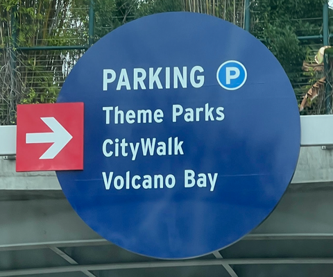 Parking sign at Universal Orlando Resort