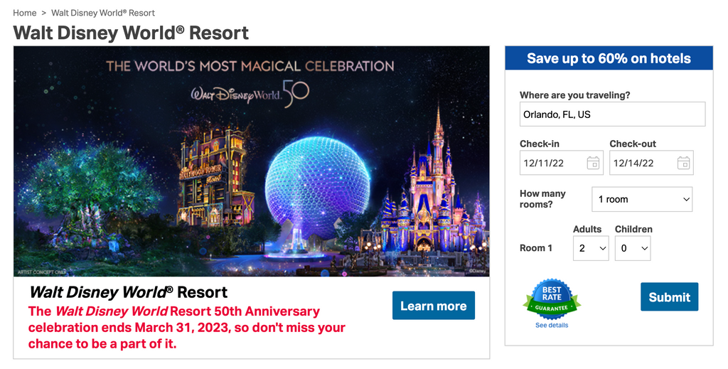 Sam's Club Disney World Tickets Page