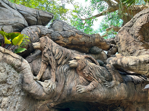 baboons carved into tree of life
