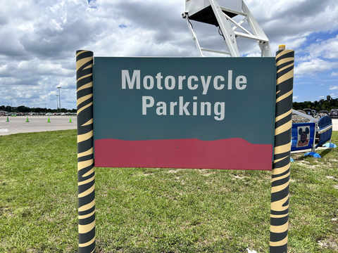 motorcycle parking animal kingdom