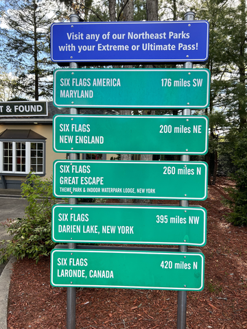 six flags locations in northeast usa