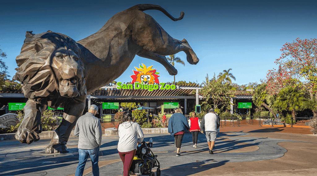 Lion Statue at San Diego Zoo Main Entrance