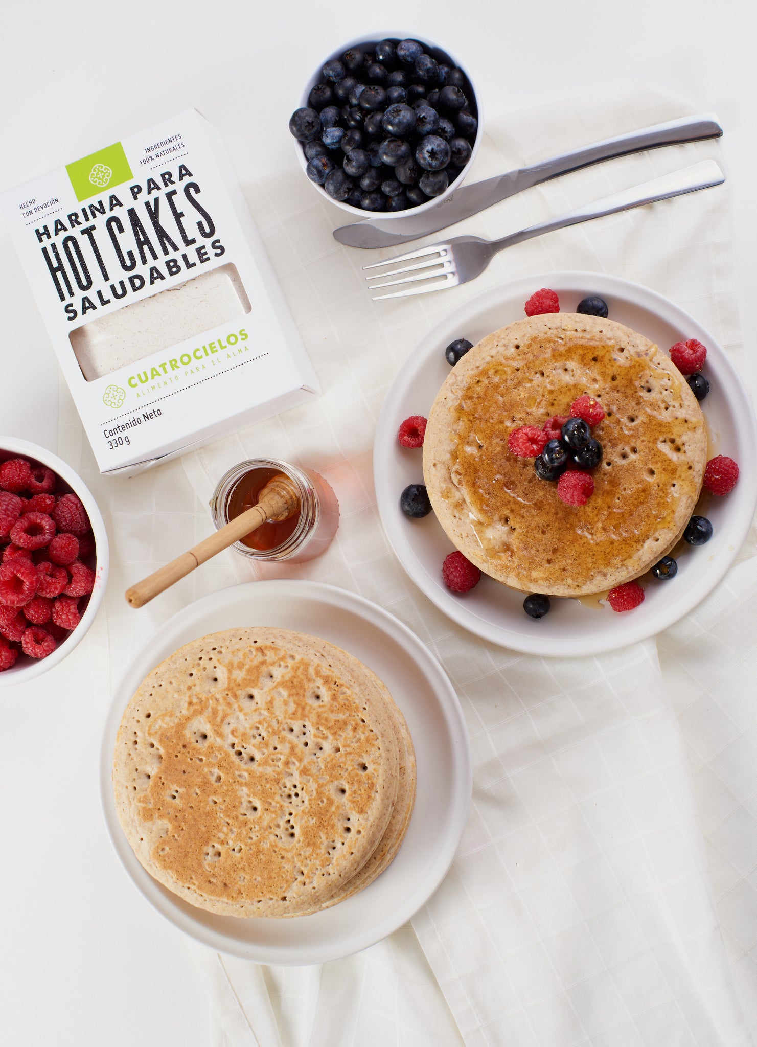 3 cajas Harina Para Hotcakes Saludables (330g c/u) – CuatroCielos