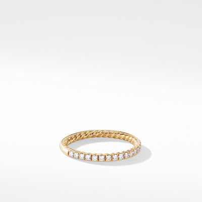DY Eden Partway Eternity Band Ring in 18K Yellow Gold with Pavé© Diamonds