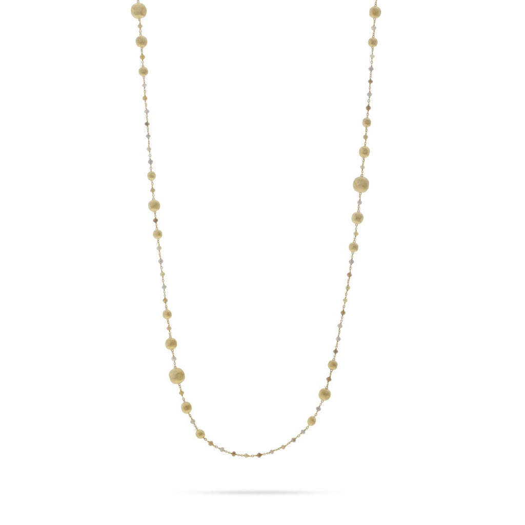 30 Carat Black Diamond Bead Necklace 14k Yellow Gold