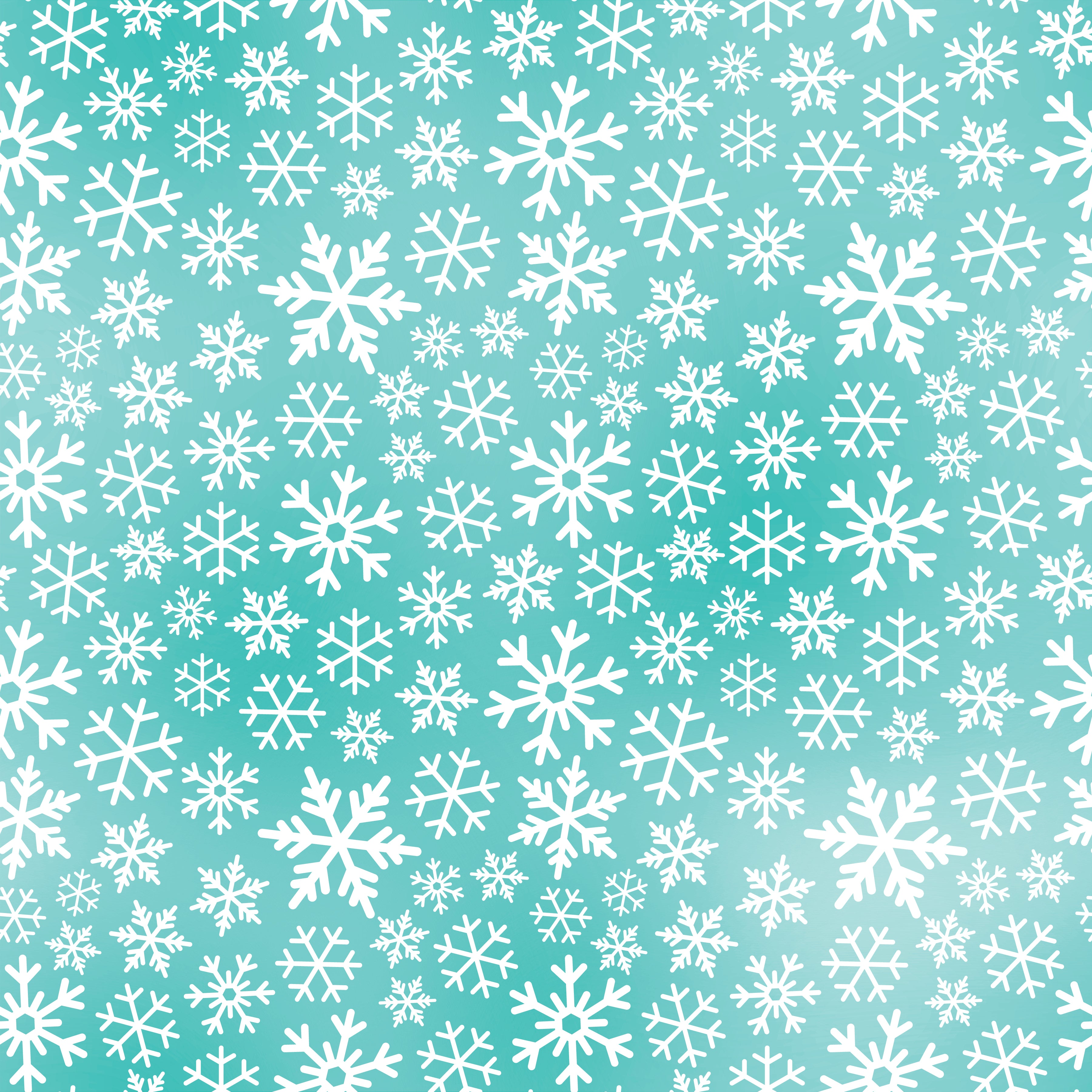 Aqua Snowflakes 12x12 Patterned Vinyl Sheet - iCraftVinyl