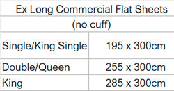 Commercial ex long Flat Sheets