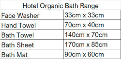 Hotel Range Bath Towel Size Chart