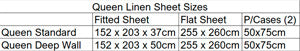 Queen Linen Fitted Sheet Size Chart