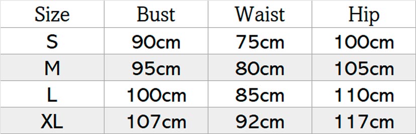 Women's Linen Clothing Size Chart