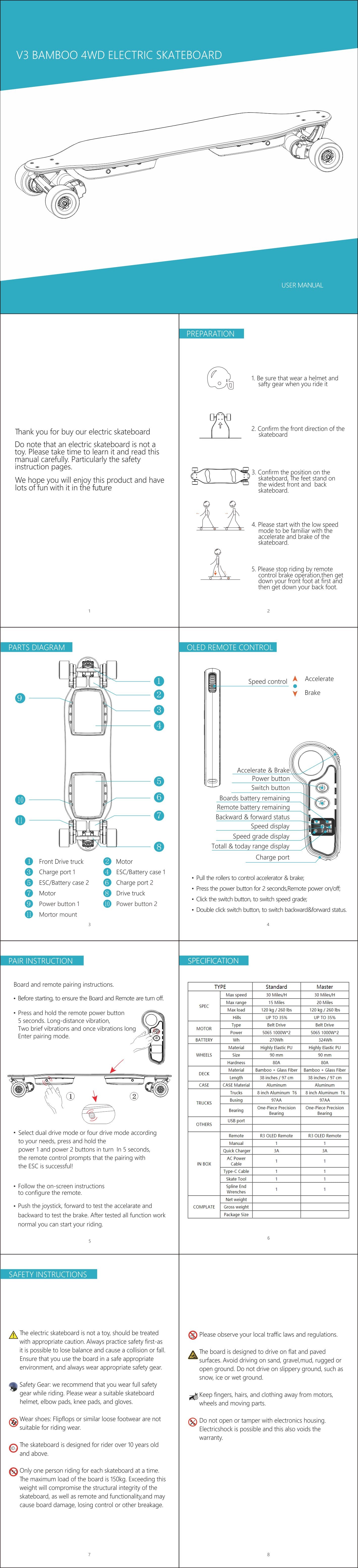 vestar v3bamboo 4wd user_manual