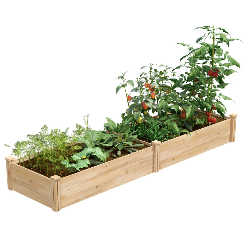 Best Value Cedar Raised Garden Bed Planter 24" W x 96" L x 10.5" H RCE