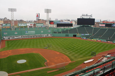 Old-Time Baseball Photos on X: Fenway Park, Boston - No date on this photo  but we know the Green Monster wasn't green until 1947, before that all ads.  And based on scoreboard