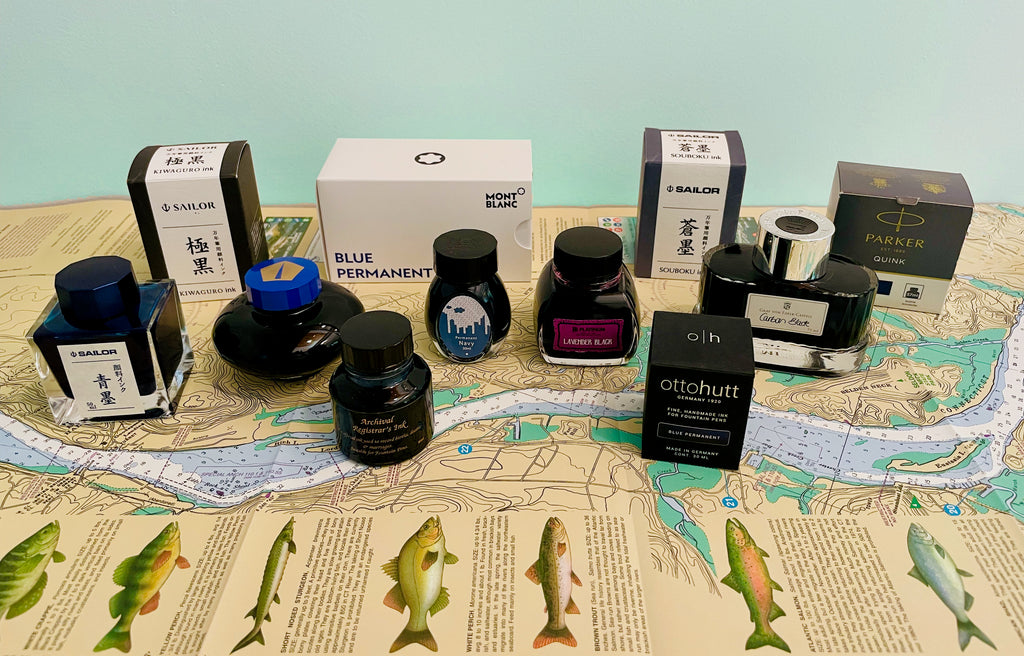 Which WATERPROOF INK for your FOUNTAIN PEN? 6 Brands Ink Review. 