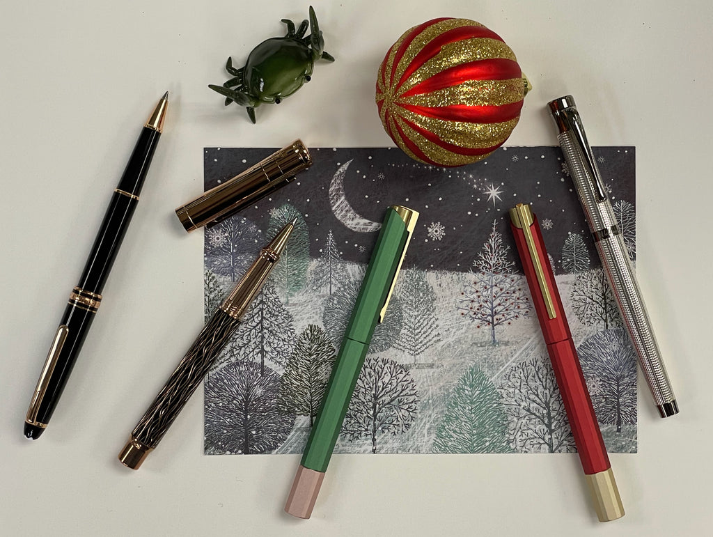 CHRISTMAS day of the week glitter ball point pen set 1.0mm