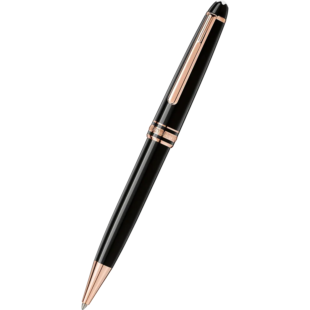 Montblanc Meisterstuck Fountain Pen - Black - Red Gold Trim