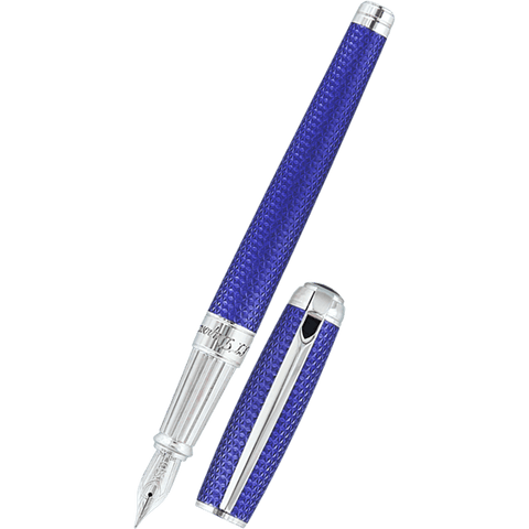 S.T. Dupont Line D Diamond Guilloche Large Fountain Pen – Aquamarine,  Palladium Trim – US Exclusive – The Nibsmith