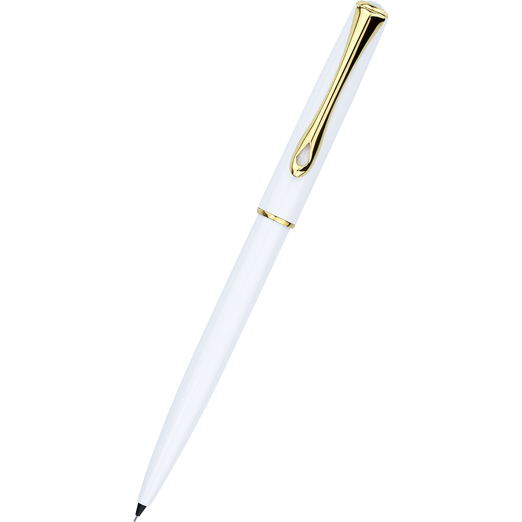 Diplomat Traveller Mechanical Pencil Snowwhite Gold Trim Pen Boutique Ltd