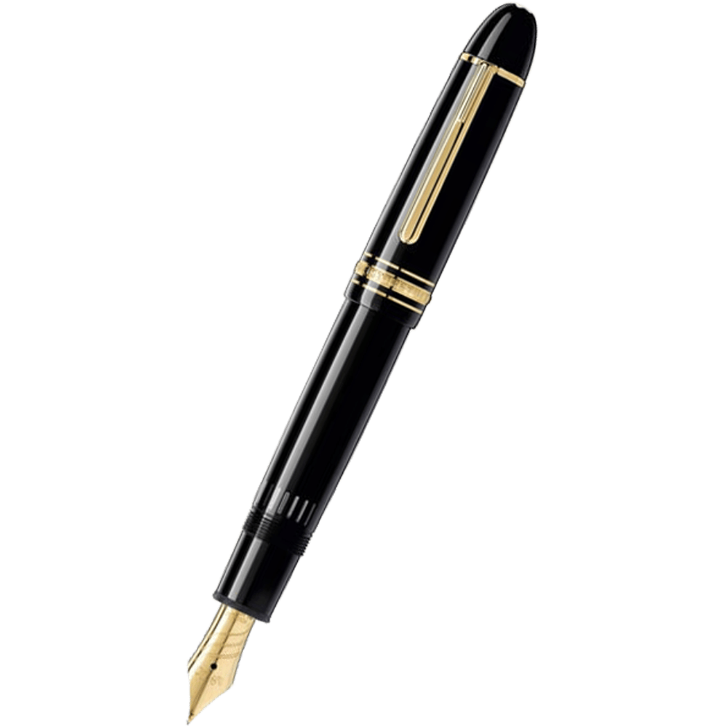 Montblanc Meisterstuck Calligraphy Fountain Pen - 149 Black - Curved Nib - Pen Boutique Ltd product image