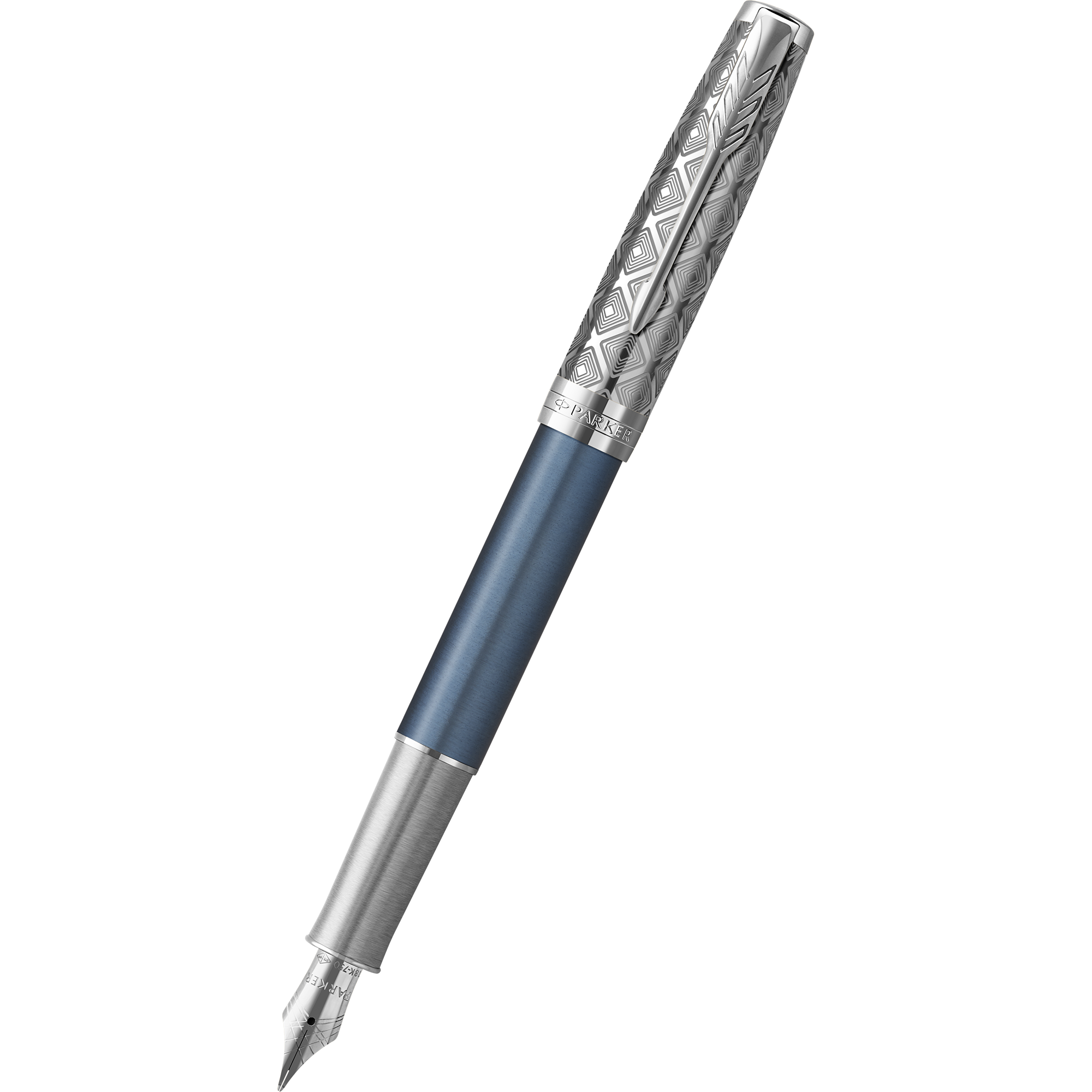 Parker Sonnet Premium Refresh Fountain Pen - Metal & Blue - Chrome