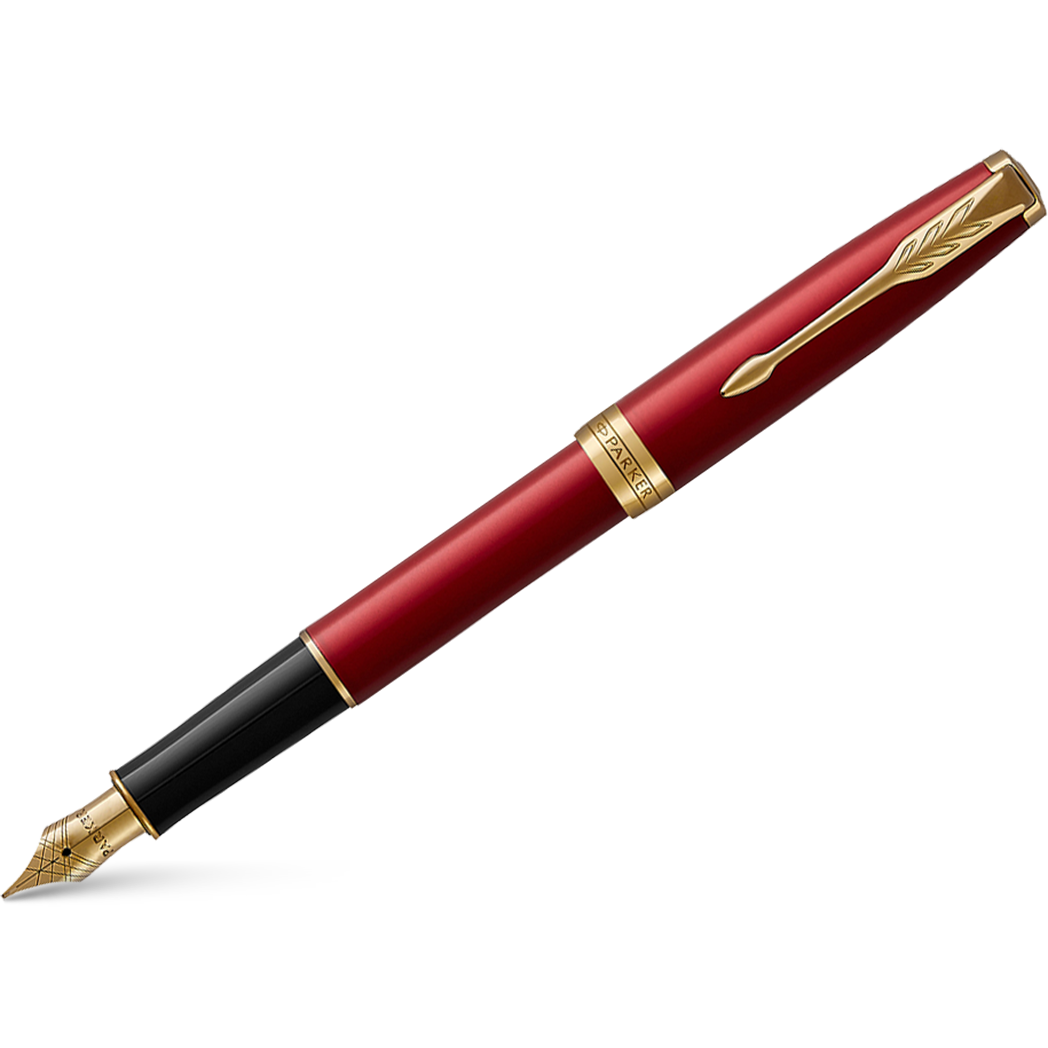 Parker Red Lacquer with Gold Trim Fountain Pen Ltd