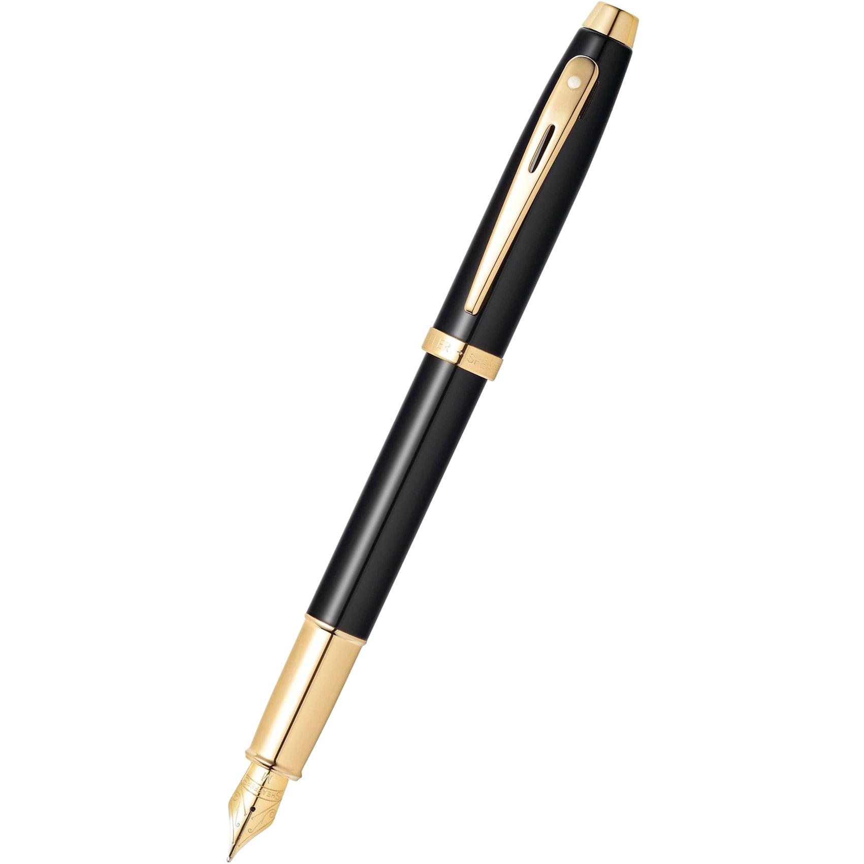 Sheaffer 300 Glossy Black Gold Plated Trim Fountain Pen - Pen