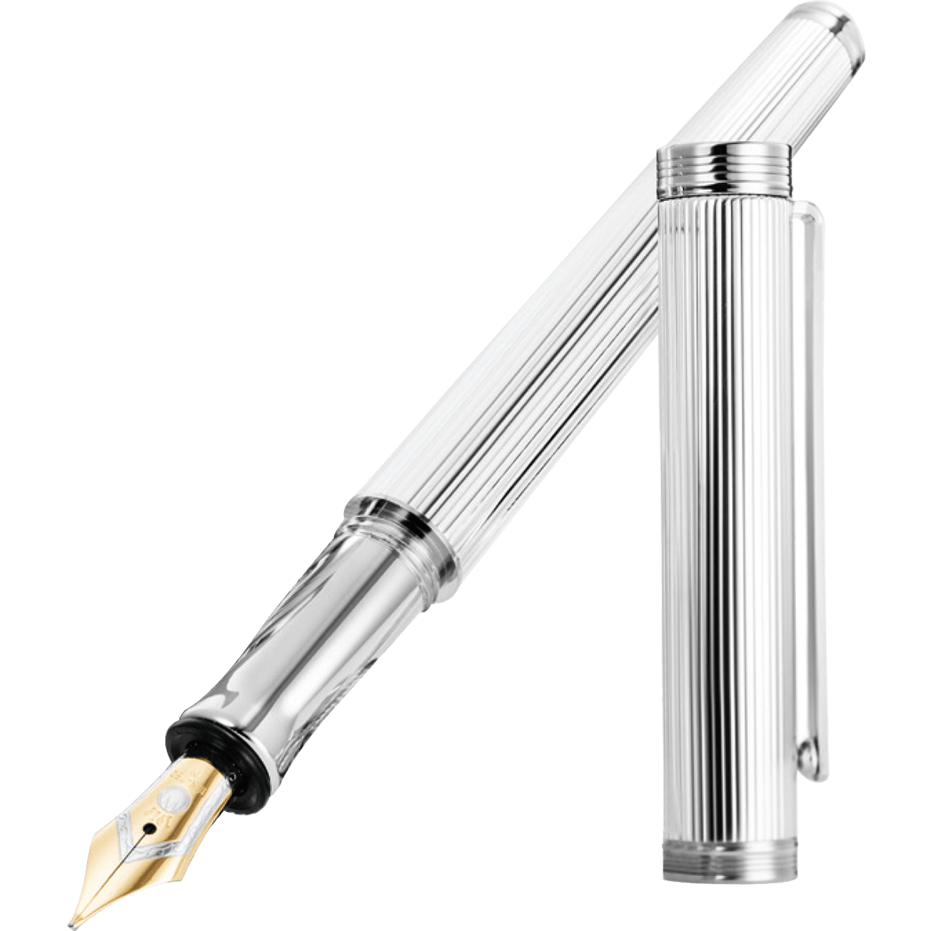 Waldmann Tapio Fountain Pen - Sterling Pinstripe Pattern - Pen Boutique Ltd