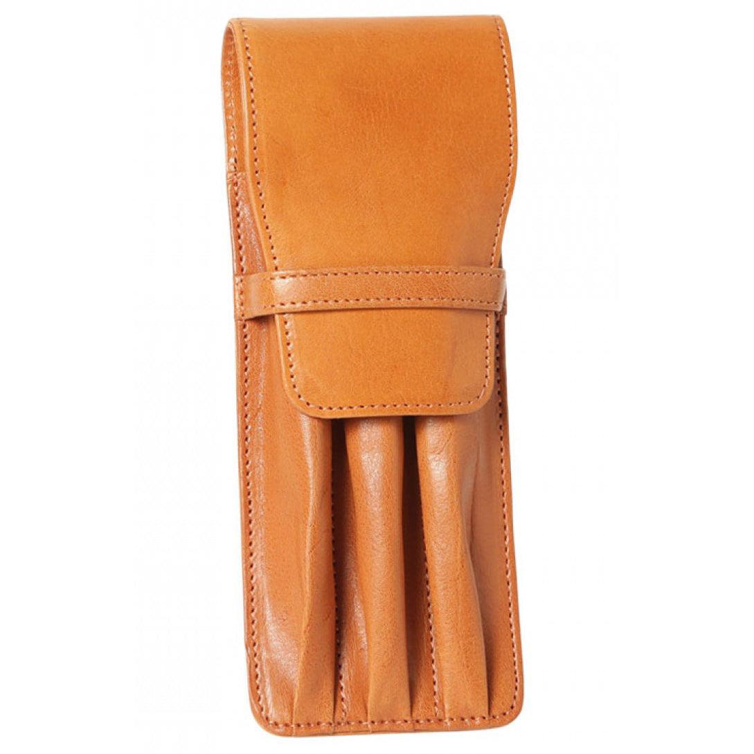 Pen Boutique Yak Leather 10 Pen Holder - Brown